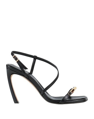 LANVIN Sandali Nero 100% Pelle di agnello, Pelle di vitello, Pelle di capra, Zama