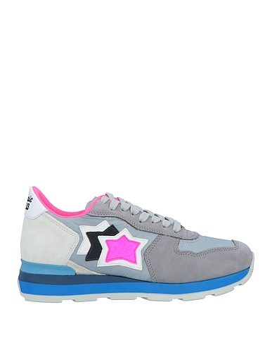 ATLANTIC STARS Sneakers Grey Soft Leather, Textile fibers