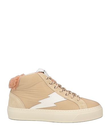 STOKTON Sneakers Beige Leather, Textile fibres