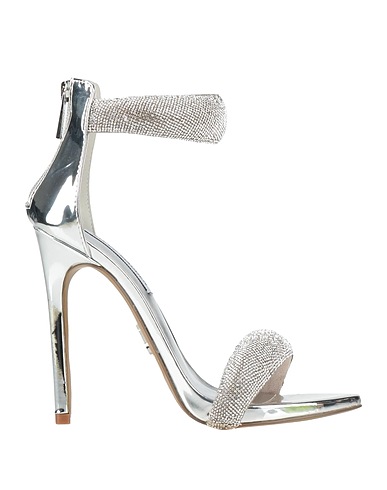 STEVE MADDEN Sandals Silver Polyurethane, Glass