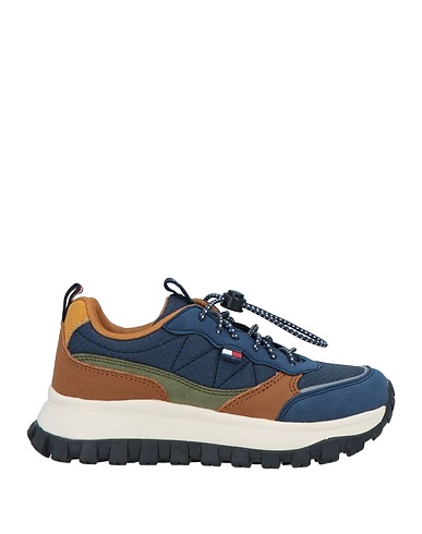 TOMMY HILFIGER Sneakers Navy blue Leather, Textile fibres