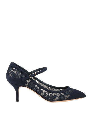 DOLCE&GABBANA Pump Midnight blue 45% Viscose, 25% Cotton, 20% Goat skin, 10% Polyamide
