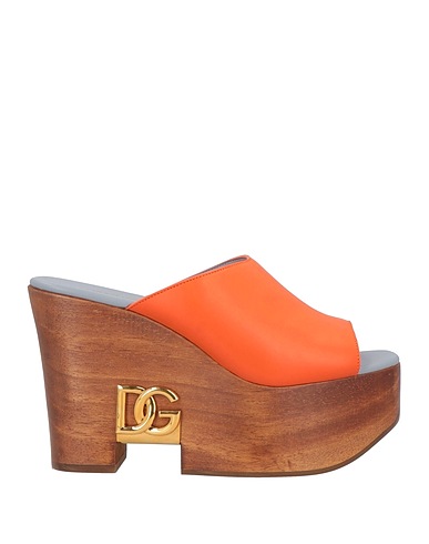 DOLCE&GABBANA Sandals Orange 100% Calfskin