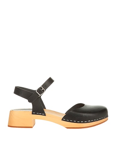 SWEDISH HASBEENS Mule e zoccoli Nero Vacchetta, Legno