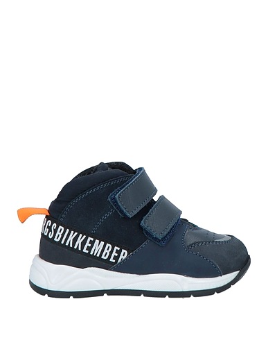BIKKEMBERGS Sneakers Midnight blue Leather, Textile fibres