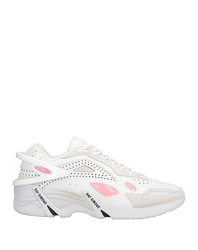RAF SIMONS Sneakers White Soft Leather, Textile fibers