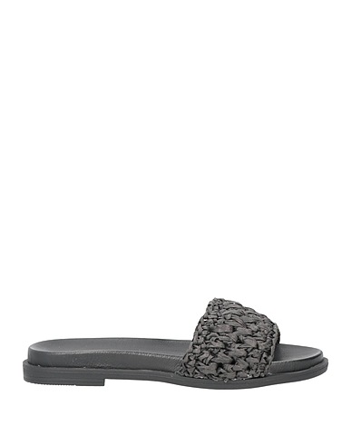 DIVINE FOLLIE Sandals Black Synthetic raffia