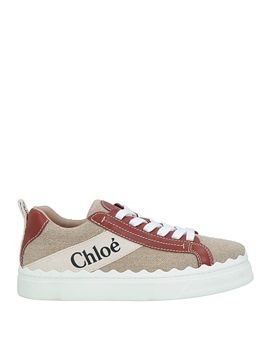 CHLOÉ Sneakers Beige Soft Leather, Textile fibers