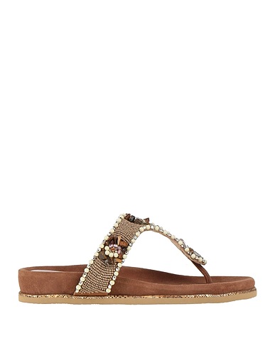 DIVINE FOLLIE Flip flops Khaki Textile fibers