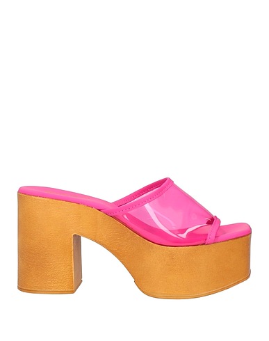 DIVINE FOLLIE Mules and clogs Fuchsia Vinyl, Soft Leather