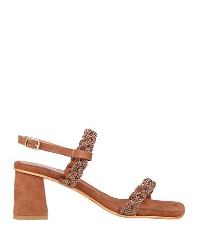 DIVINE FOLLIE Sandals Brown Leather