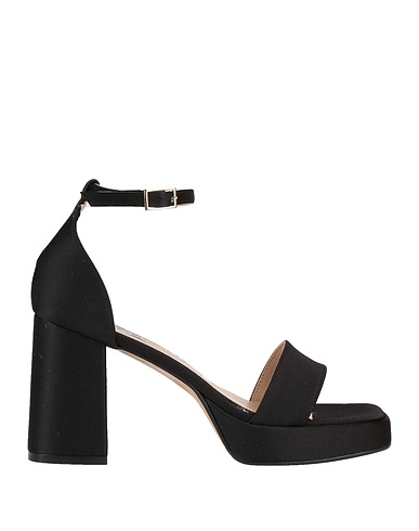 DIVINE FOLLIE Sandals Black Textile fibres