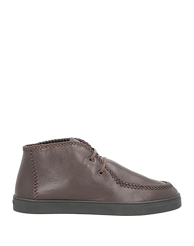 GIORGIO ARMANI Ankle boot Dark brown 100% Lambskin, Shearling