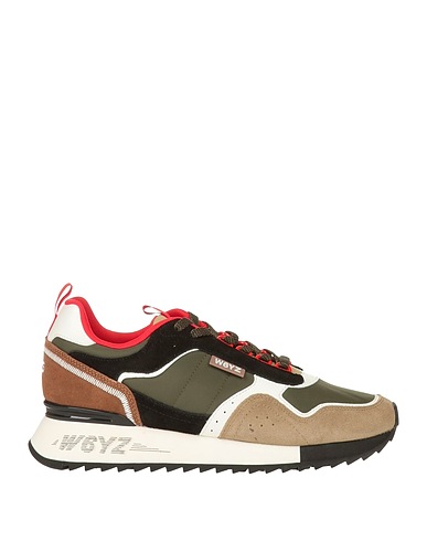 W6YZ Sneakers Military green Leather, Textile fibres