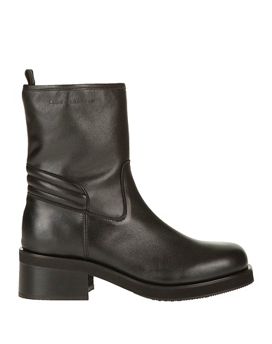 CALVIN KLEIN JEANS Stiefelette Schwarz Leder