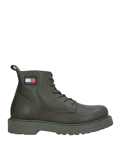 TOMMY JEANS Ankle boot Military green Leather