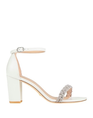 STUART WEITZMAN Sandals White Soft Leather