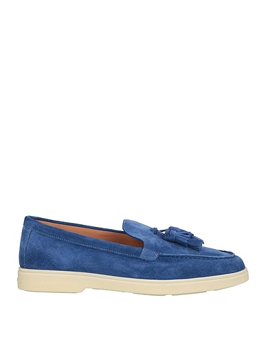 SANTONI Loafers Blue Leather