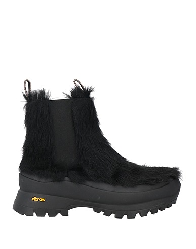 JIL SANDER Ankle boot Black Goat fur, Soft Leather