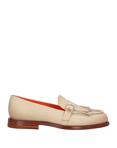 SANTONI Loafers Beige Soft Leather