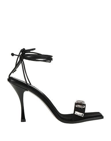 DSQUARED2 Sandals Black Textile fibers, Soft Leather