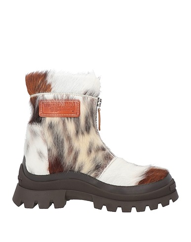 DSQUARED2 Ankle boot White Cow leather, Calf fur