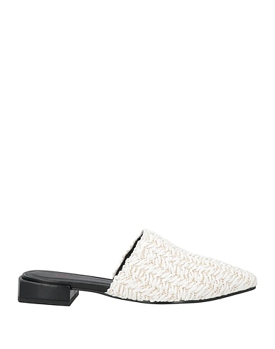 DANIELE ANCARANI Mules und Clogs Weiß Naturbast, Leder