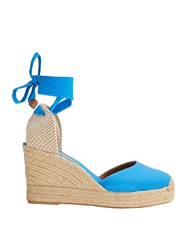8 by YOOX Espadrilles ORGANIC COTTON ESSENTIAL WEDGE ESPADRILLES Azure 100% Organic cotton