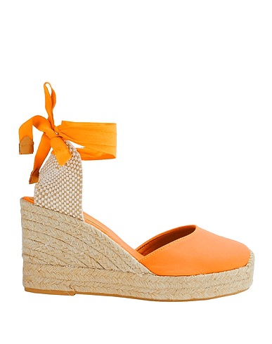 8 by YOOX Espadrilles ORGANIC COTTON ESSENTIAL WEDGE ESPADRILLES Orange 100% Organic cotton