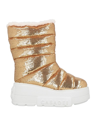 CASADEI Ankle boot Gold Textile fibres
