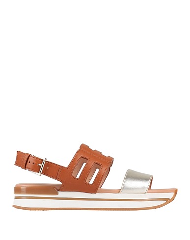HOGAN Sandals Platinum Leather