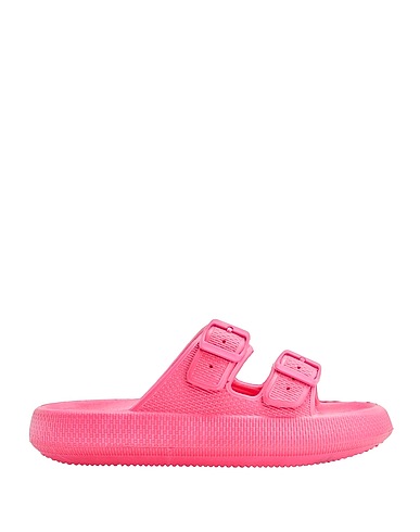 8 by YOOX Sandals RUBBER DOUBLE STRAP SLIDES  Fuchsia 100% EVA (Ethylene - Vinyl - Acetate)