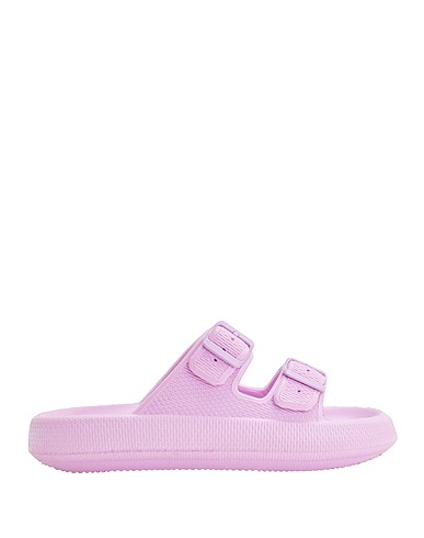 8 by YOOX Sandals RUBBER DOUBLE STRAP SLIDES  Pink 100% EVA (Ethylene - Vinyl - Acetate)
