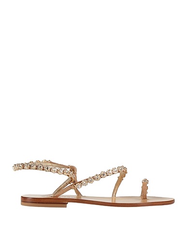 EDDICUOMO Flip flops Beige Textile fibres
