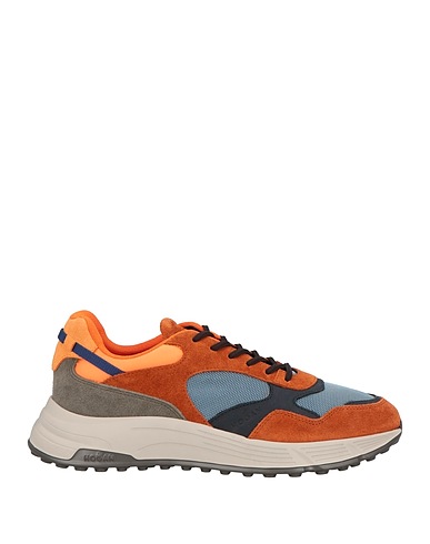 HOGAN Sneakers Rust Leather, Textile fibres