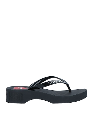 LOVE MOSCHINO Flip flops Black Rubber