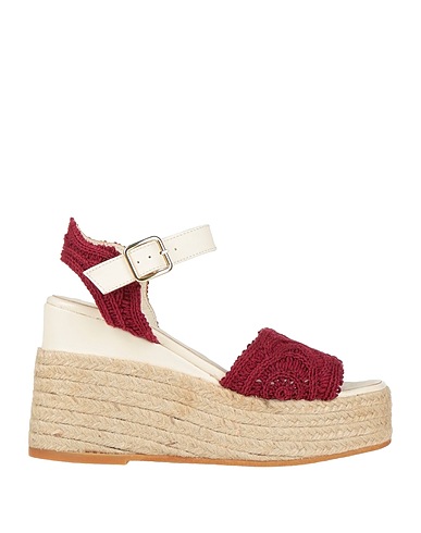 ESPADRILLES Espadrilles Garnet Leather, Textile fibres