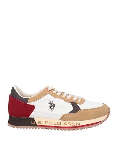 U.S.POLO ASSN. Sneakers Blanc Cuir, Fibres textiles