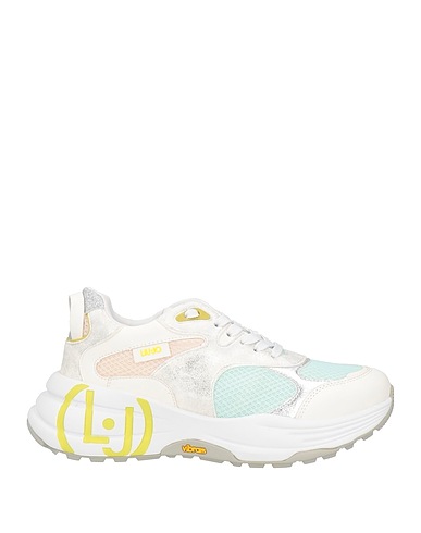 LIU •JO Sneakers Light green Soft Leather, Textile fibres