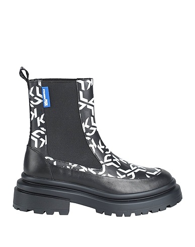 KARL LAGERFELD JEANS Ankle boot Black 70% Soft Leather, 30% Polyester
