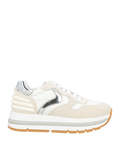 VOILE BLANCHE Sneakers White Leather, Textile fibres