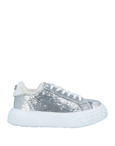 CASADEI Sneakers Silver Leather, Textile fibres
