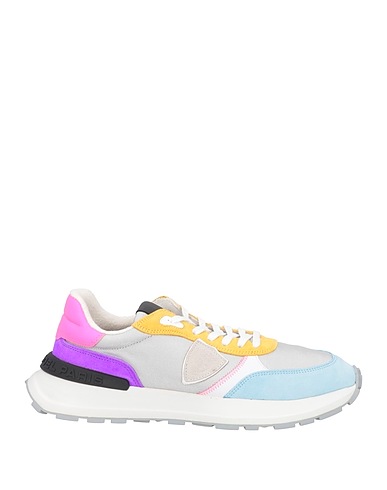 PHILIPPE MODEL Sneakers Sky blue Leather, Textile fibres