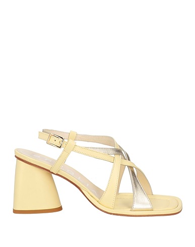 BRUGLIA Sandals Pastel yellow Soft Leather