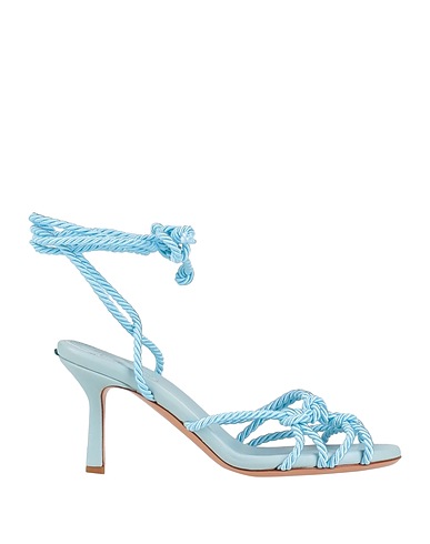 A.BOCCA Sandals Light blue Soft Leather, Textile fibres