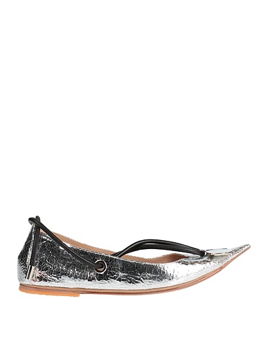 DOVE NUOTANO GLI SQUALI Ballerine Argento Pelle