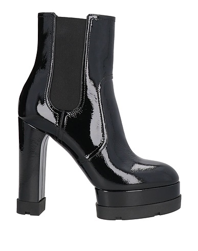 CASADEI Ankle boot Black Soft Leather, Elastic fibres