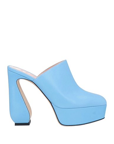SI ROSSI by SERGIO ROSSI Mules and clogs Light blue Soft Leather