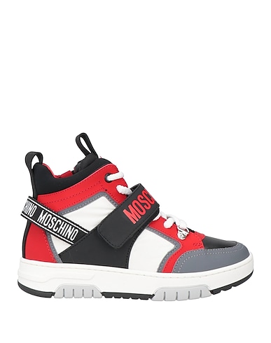 MOSCHINO TEEN Sneakers Nero Pelle, Fibre tessili