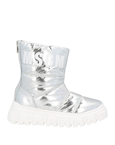 MOSCHINO KID Ankle boot Silver Textile fibres